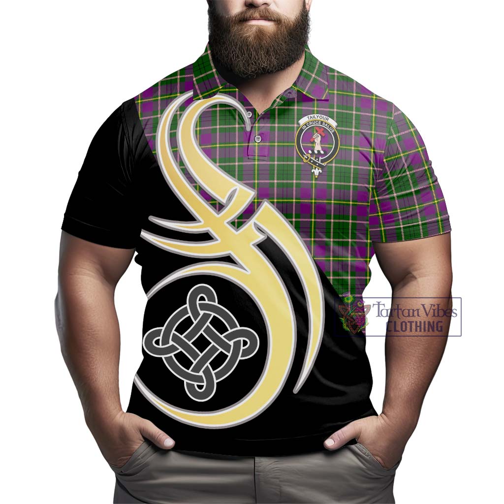 Tartan Vibes Clothing Tailylour Tartan Polo Shirt with Family Crest and Celtic Symbol Style