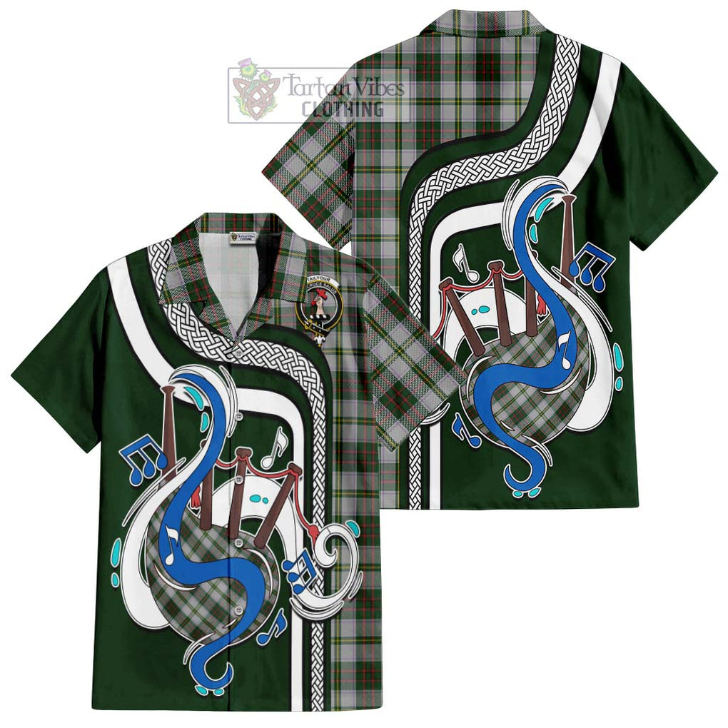 Tailylour Dress Tartan Short Sleeve Button Shirt with Epic Bagpipe Style Kid - Tartanvibesclothing Shop