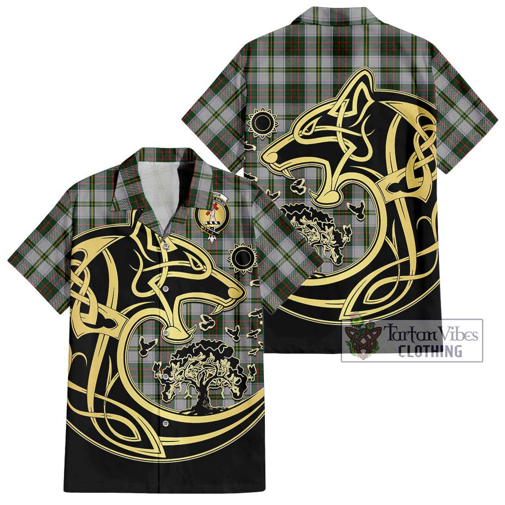 Tailylour Dress Tartan Short Sleeve Button Shirt with Family Crest Celtic Wolf Style Kid - Tartan Vibes Clothing