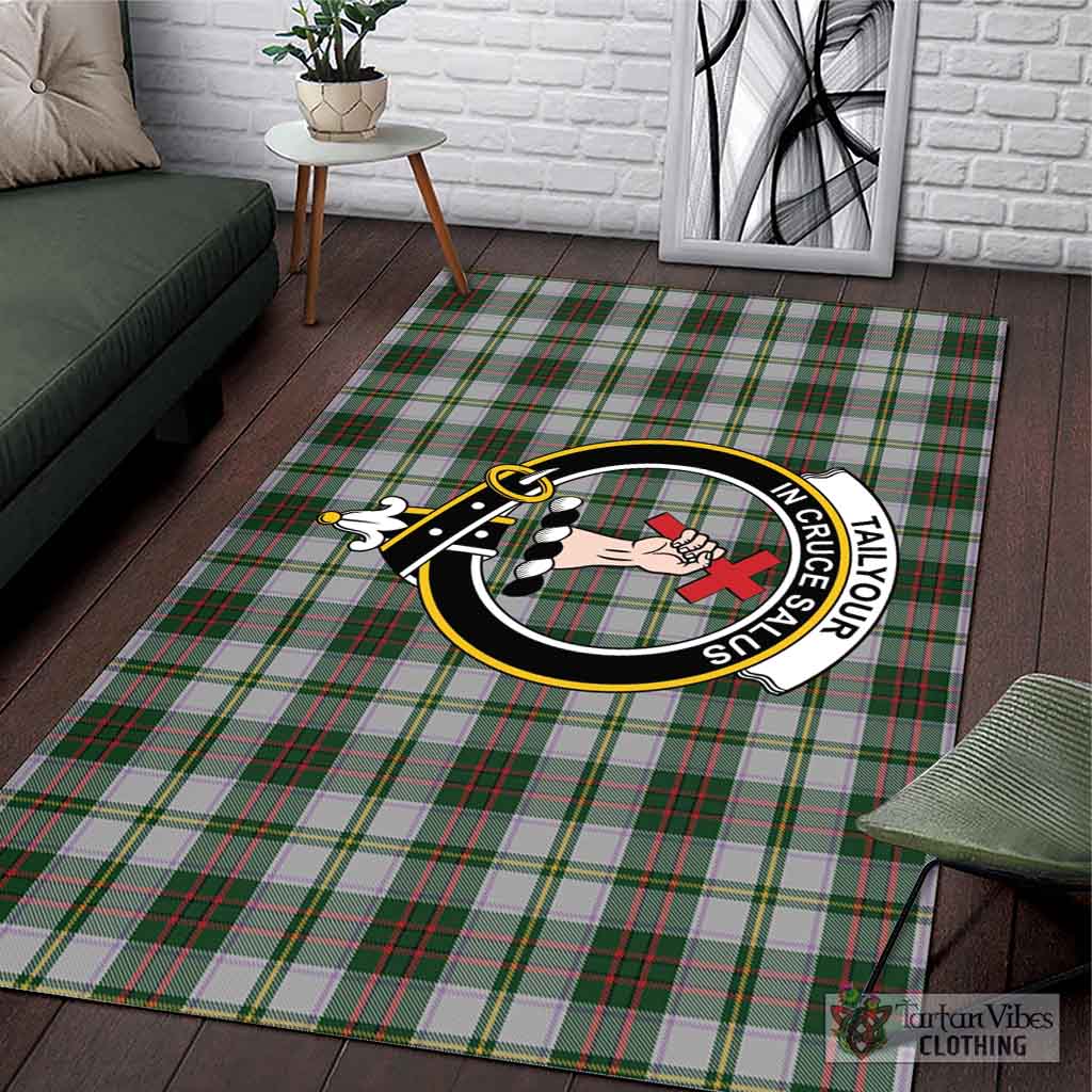 Tartan Vibes Clothing Tailylour Dress Tartan Area Rug with Family Crest