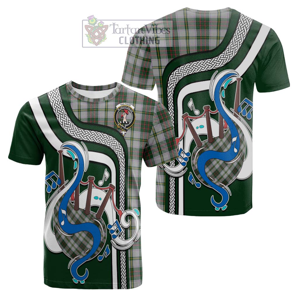 Tartan Vibes Clothing Tailylour Dress Tartan Cotton T-shirt with Epic Bagpipe Style