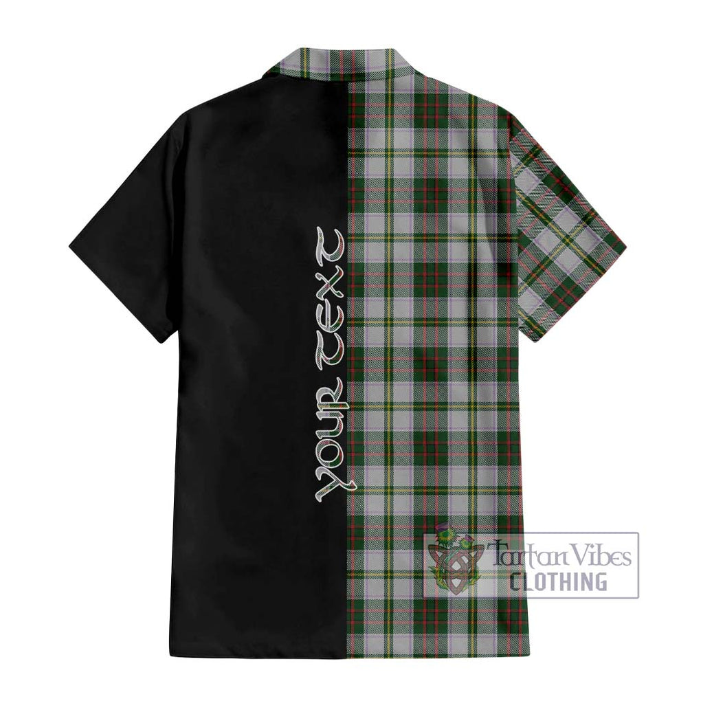 Tailylour Dress Tartan Short Sleeve Button Shirt with Family Crest and Half Of Me Style - Tartanvibesclothing Shop