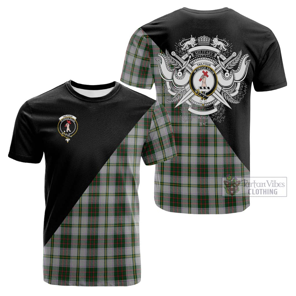 Tartan Vibes Clothing Tailylour Dress Tartan Cotton T-shirt with Family Crest and Military Logo Style