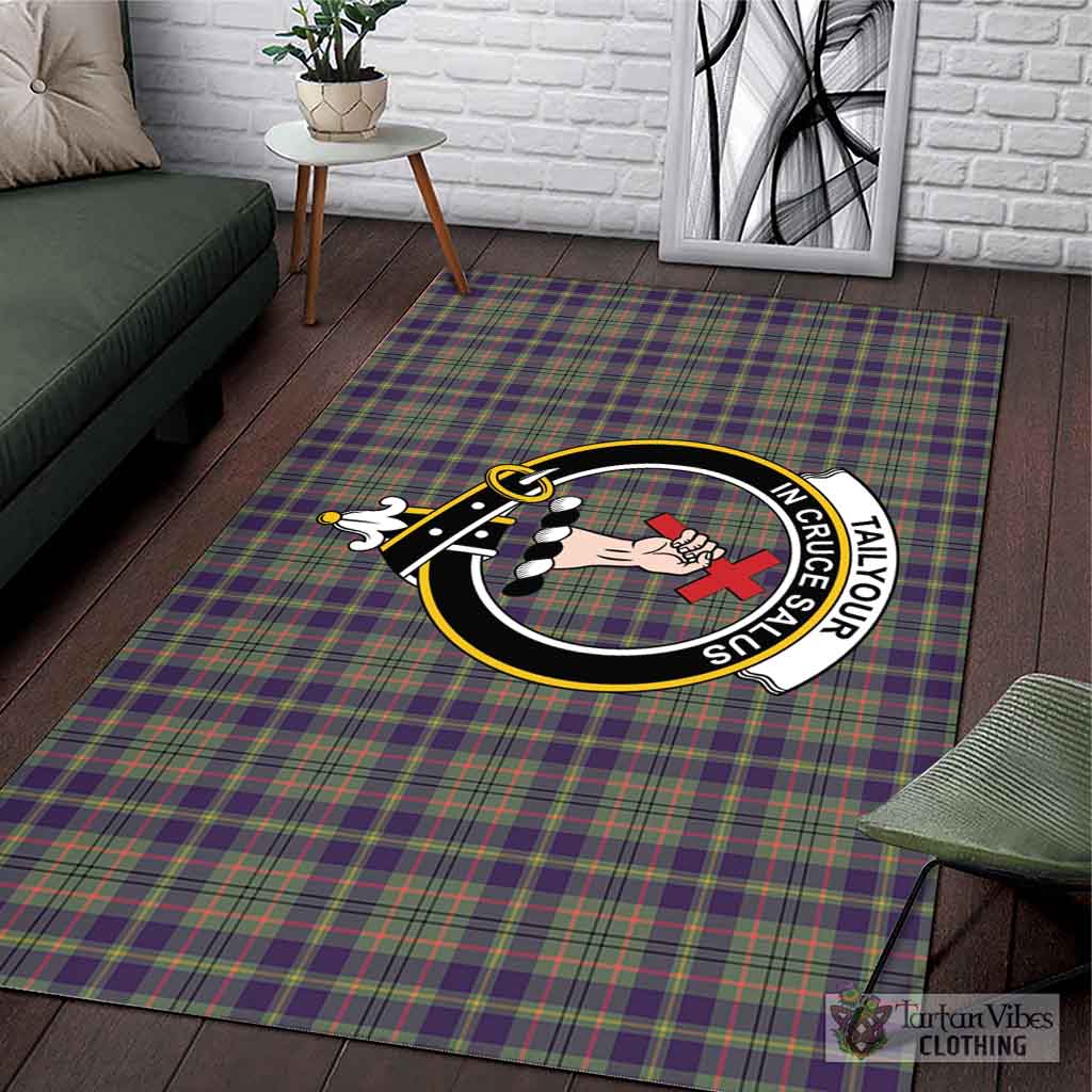 Tartan Vibes Clothing Tailylour Weathered Tartan Area Rug with Family Crest