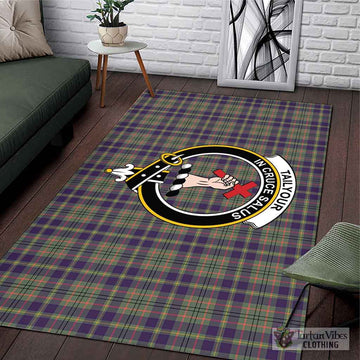 Tailylour Weathered Tartan Area Rug with Family Crest