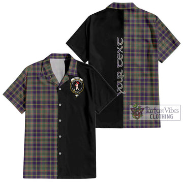 Tailylour Weathered Tartan Short Sleeve Button Shirt with Family Crest and Half Of Me Style