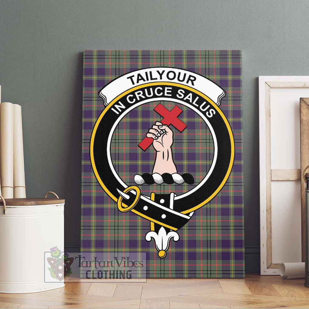 Tailylour Weathered Tartan Canvas Print Wall Art with Family Crest Without Frame - Tartan Vibes Clothing