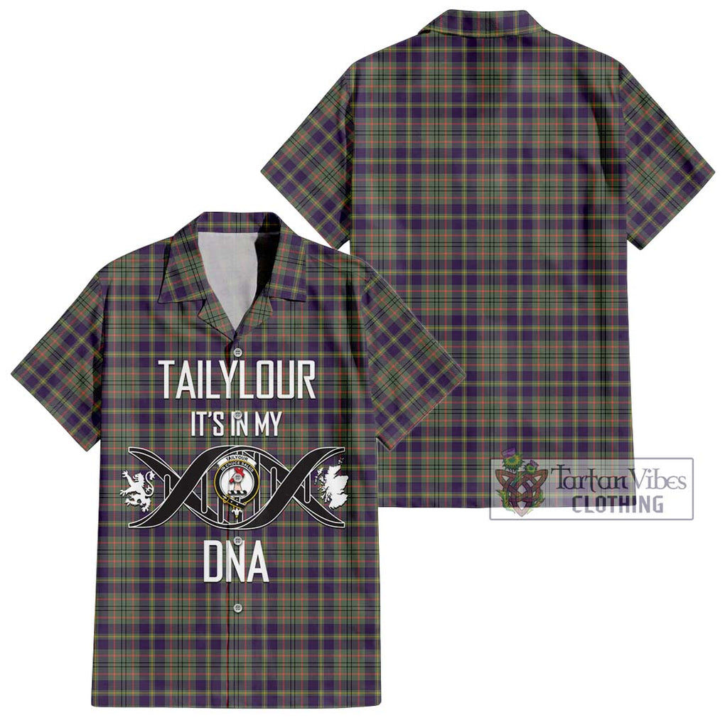 Tailylour Weathered Tartan Short Sleeve Button Shirt with Family Crest DNA In Me Style Kid - Tartanvibesclothing Shop