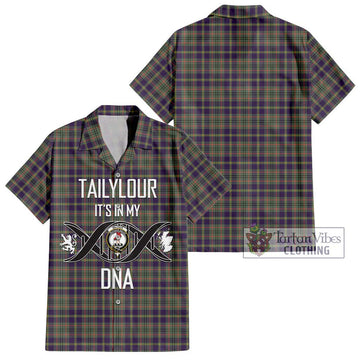 Tailylour Weathered Tartan Short Sleeve Button Shirt with Family Crest DNA In Me Style