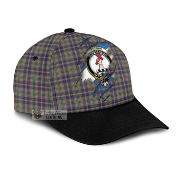 Tailylour Weathered Tartan Classic Cap with Family Crest In Me Style