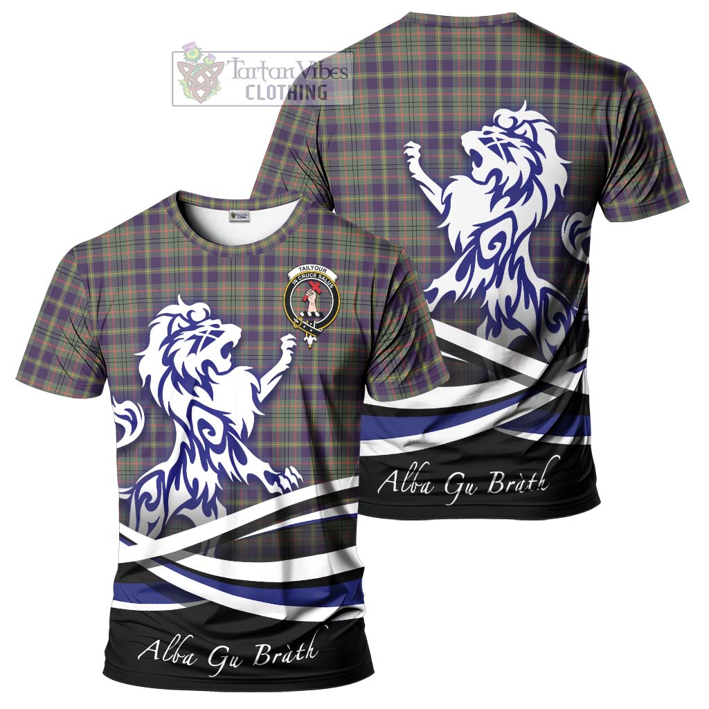 Tartan Vibes Clothing Tailylour Weathered Tartan Cotton T-shirt with Alba Gu Brath Regal Lion Emblem