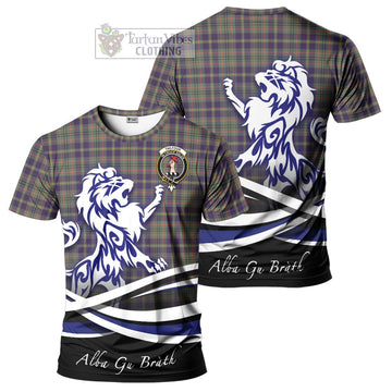 Tailylour Weathered Tartan Cotton T-shirt with Alba Gu Brath Regal Lion Emblem