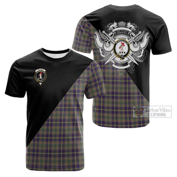 Tailylour Weathered Tartan Cotton T-shirt with Family Crest and Military Logo Style