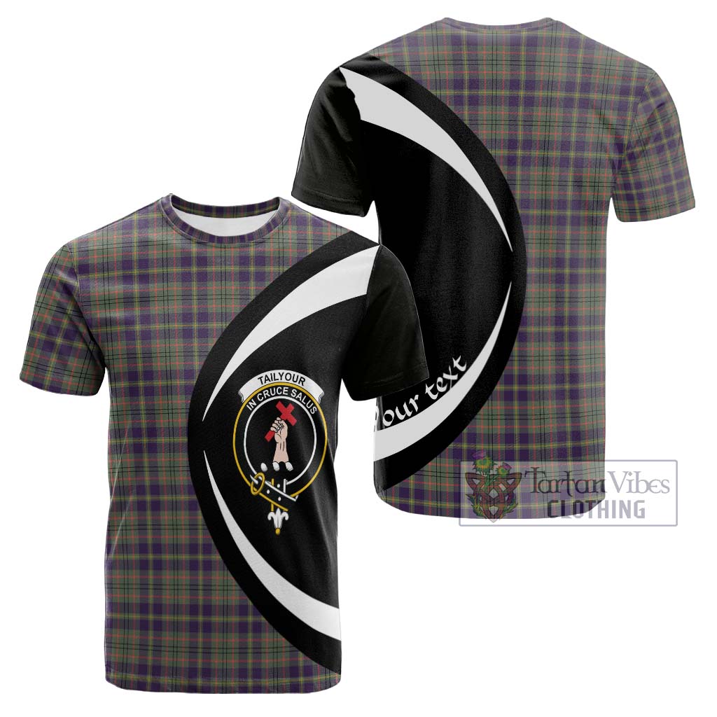 Tartan Vibes Clothing Tailylour Weathered Tartan Cotton T-shirt with Family Crest Circle Style