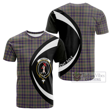 Tailylour Weathered Tartan Cotton T-shirt with Family Crest Circle Style