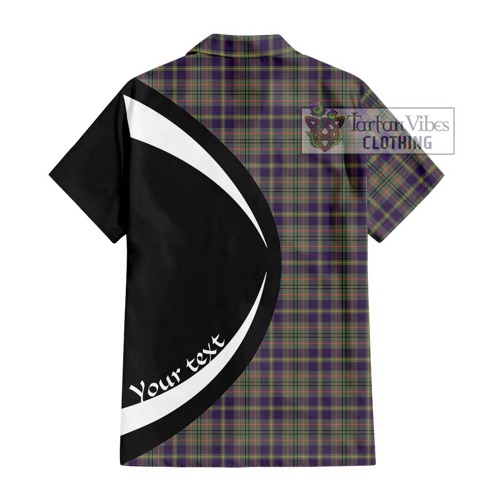 Tailylour Weathered Tartan Short Sleeve Button Up with Family Crest Circle Style - Tartan Vibes Clothing