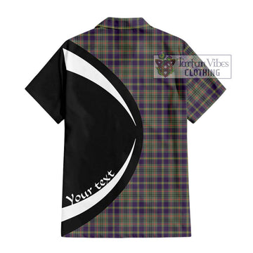 Tailylour Weathered Tartan Short Sleeve Button Up with Family Crest Circle Style