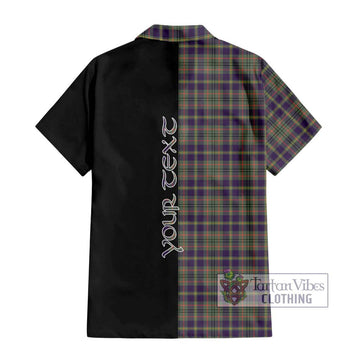 Tailylour Weathered Tartan Short Sleeve Button Shirt with Family Crest and Half Of Me Style