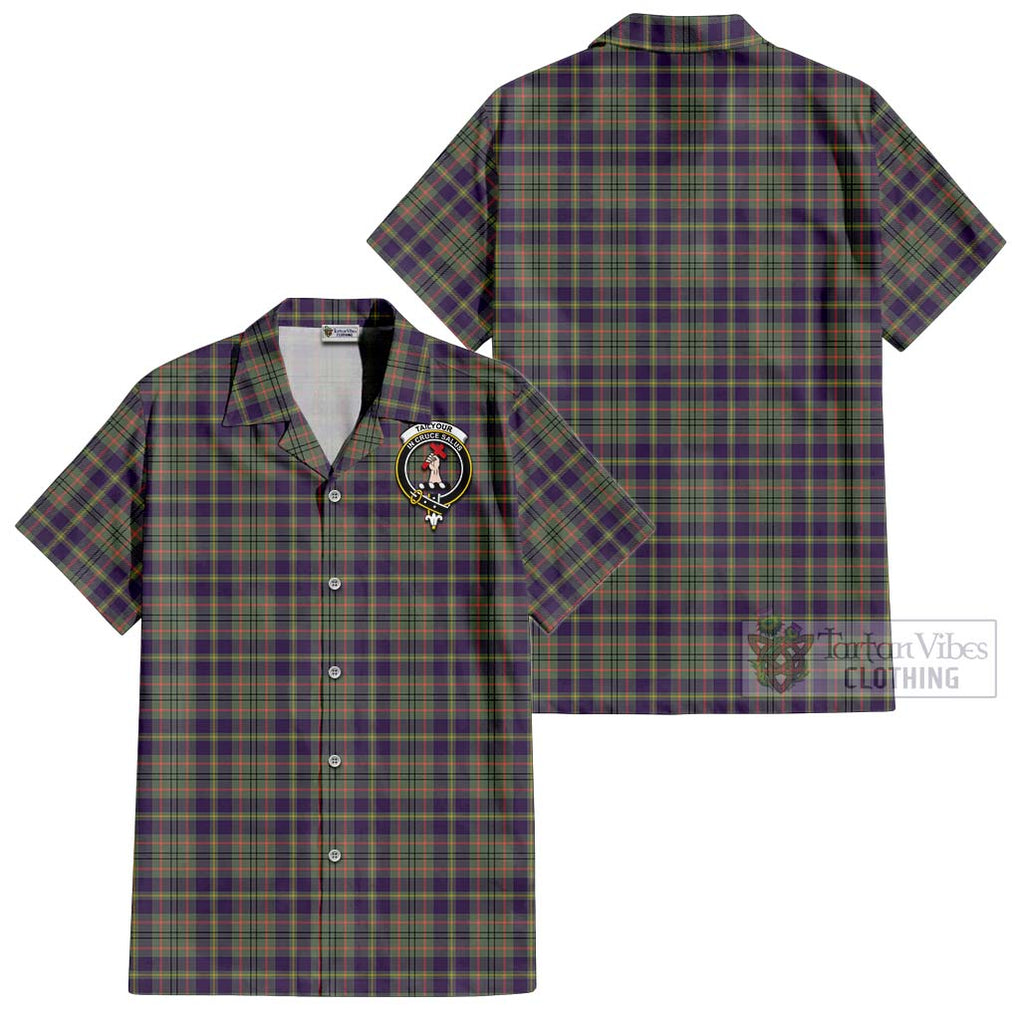 Tailylour Weathered Tartan Cotton Hawaiian Shirt with Family Crest Kid - Tartan Vibes Clothing