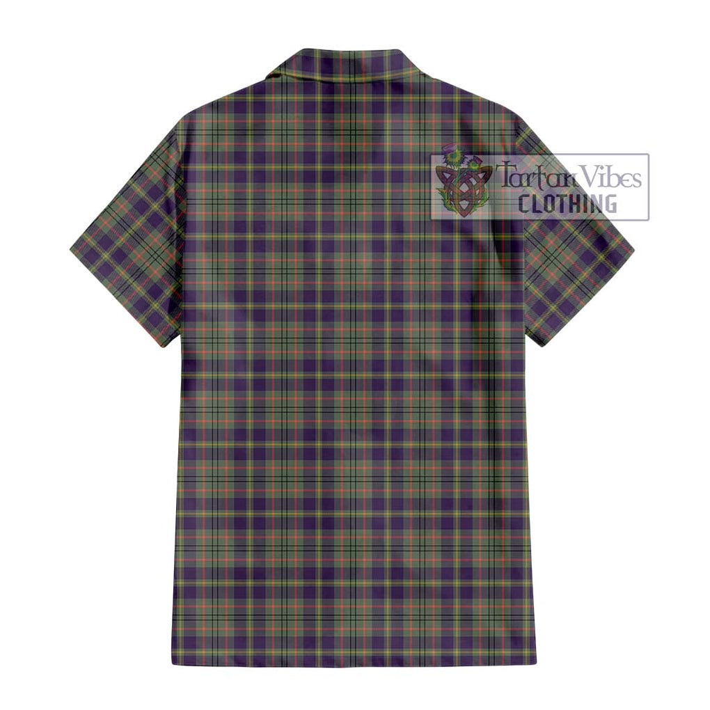 Tailylour Weathered Tartan Short Sleeve Button Shirt with Family Crest DNA In Me Style - Tartanvibesclothing Shop