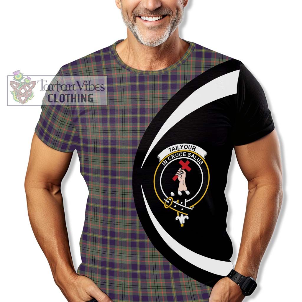 Tartan Vibes Clothing Tailylour Weathered Tartan T-Shirt with Family Crest Circle Style