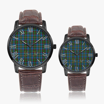 Tait Tartan Personalized Your Text Leather Trap Quartz Watch