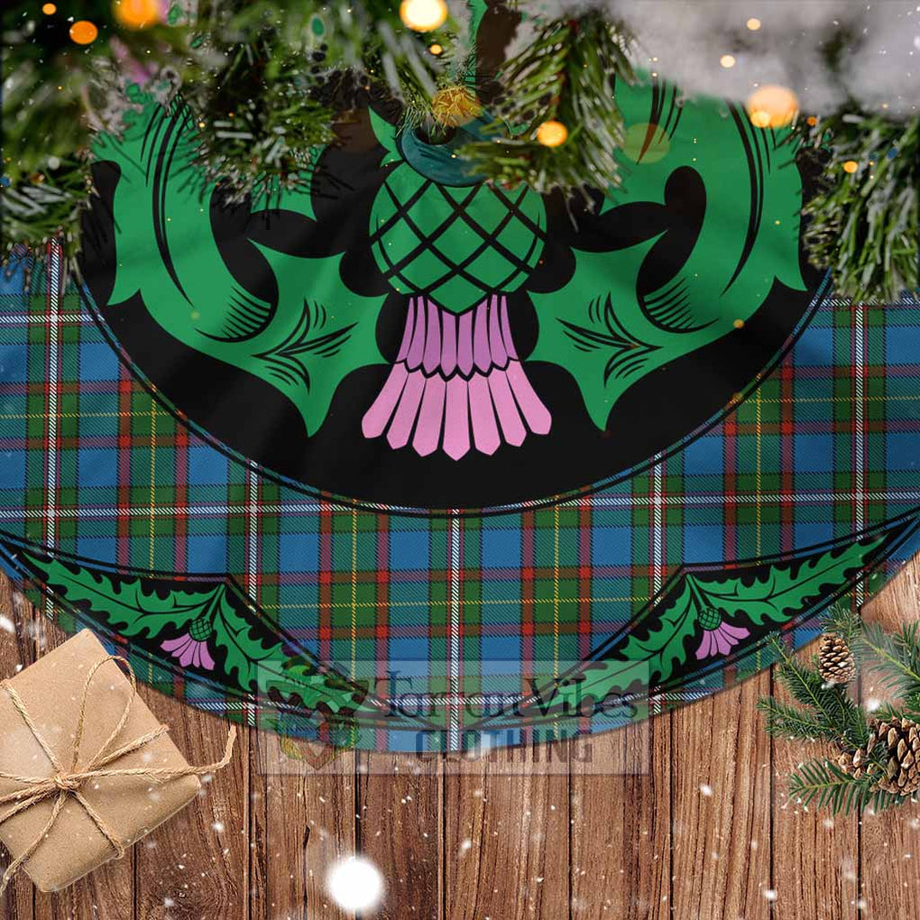 Tartan Vibes Clothing Tait Tartan Christmas Tree Skirt Scottish Thistle Style