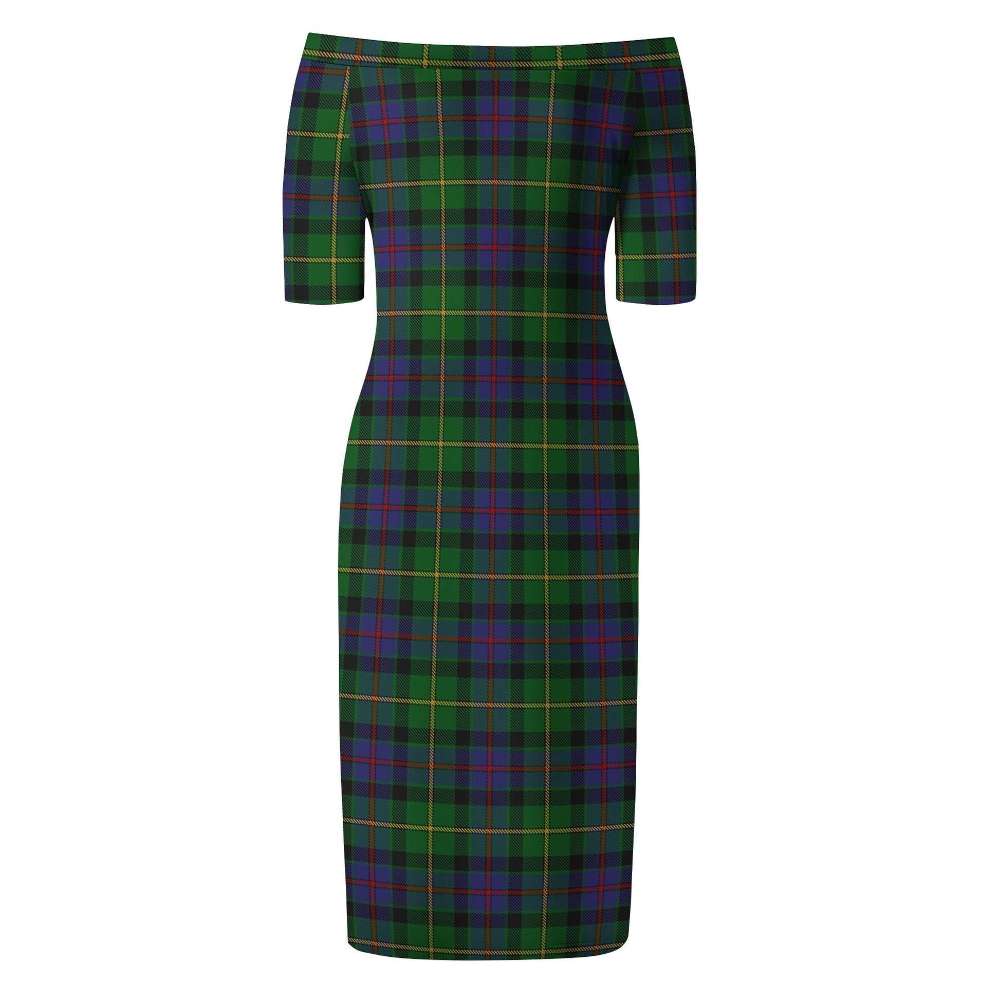 Tait Modern Tartan Off Shoulder Lady Dress - Tartanvibesclothing