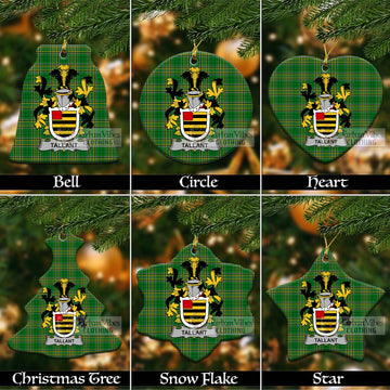 Tallant Irish Clan Tartan Christmas Ceramic Ornament with Coat of Arms