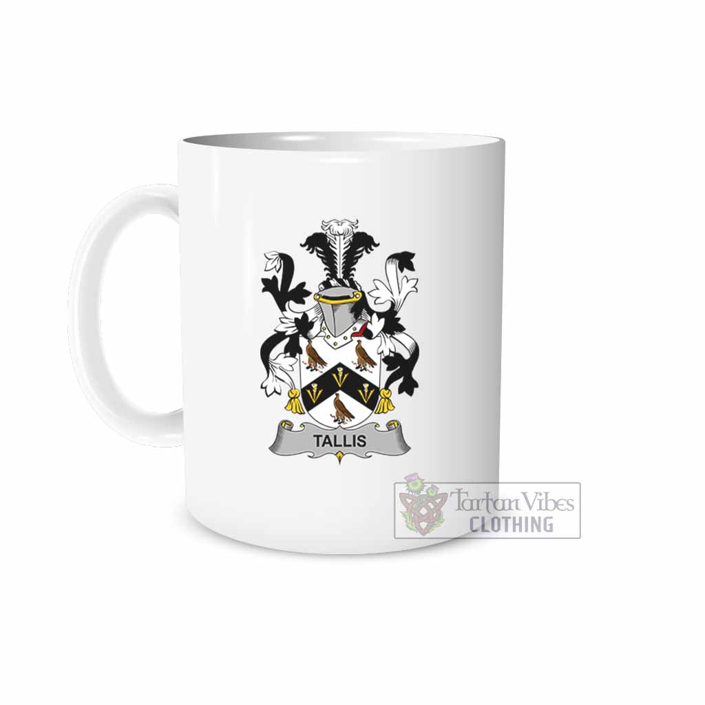 Tallis Irish Clan Coat of Arms Ceramic Mug White - 2D-tartanvibesclothing
