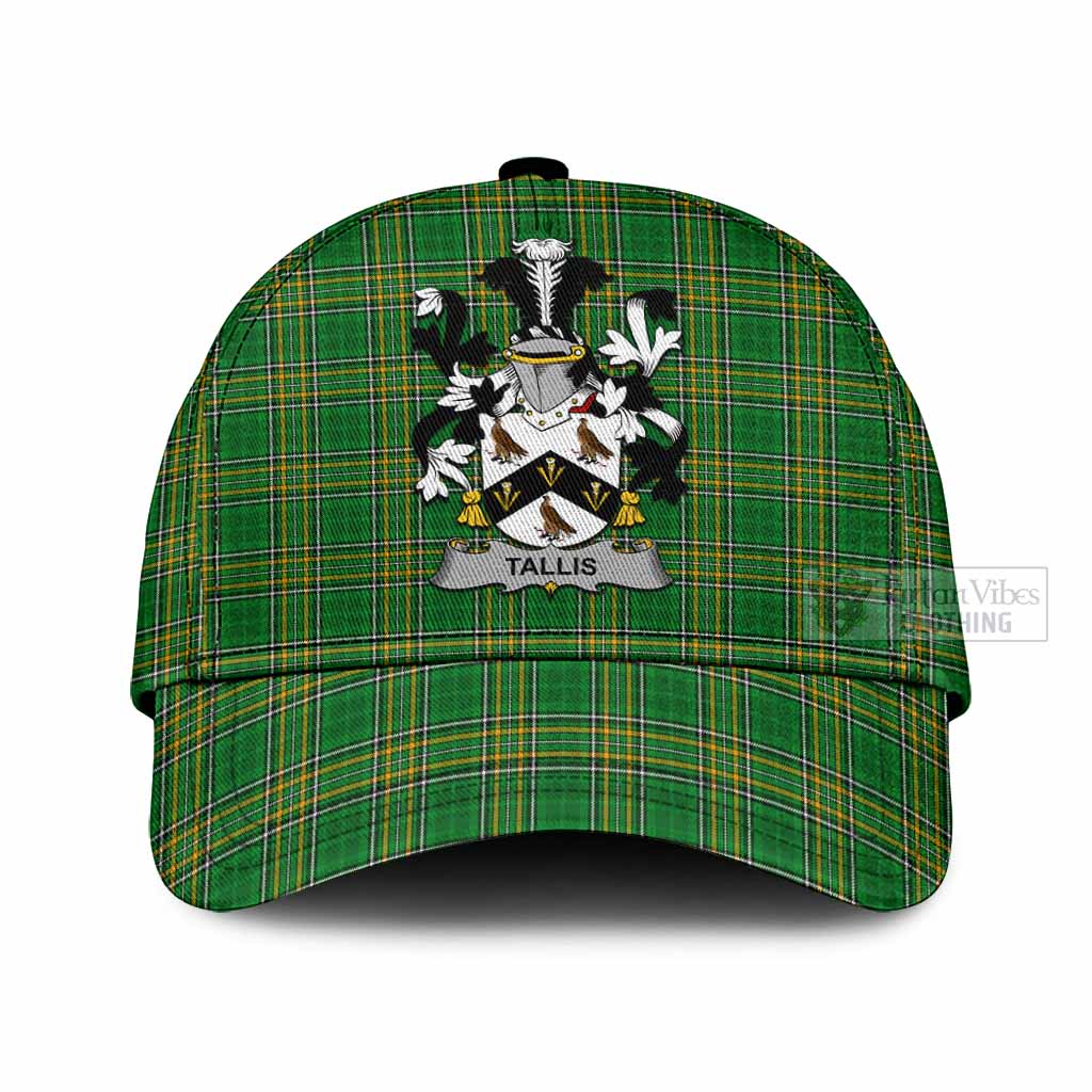 Tartan Vibes Clothing Tallis Irish Clan Tartan Classic Cap with Coat of Arms