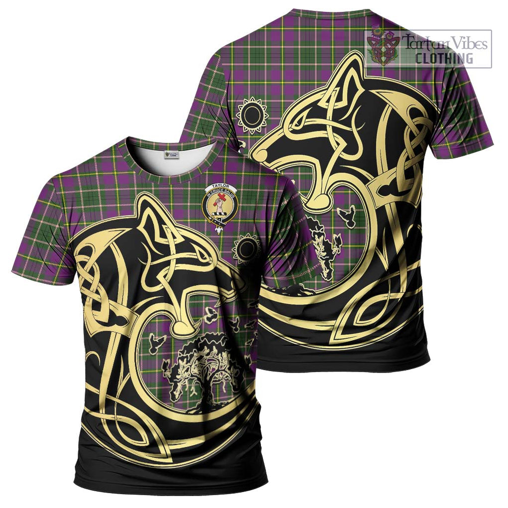 Taylor (Tailylour) Tartan T-Shirt with Family Crest Celtic Wolf Style Kid's Shirt - Tartan Vibes Clothing