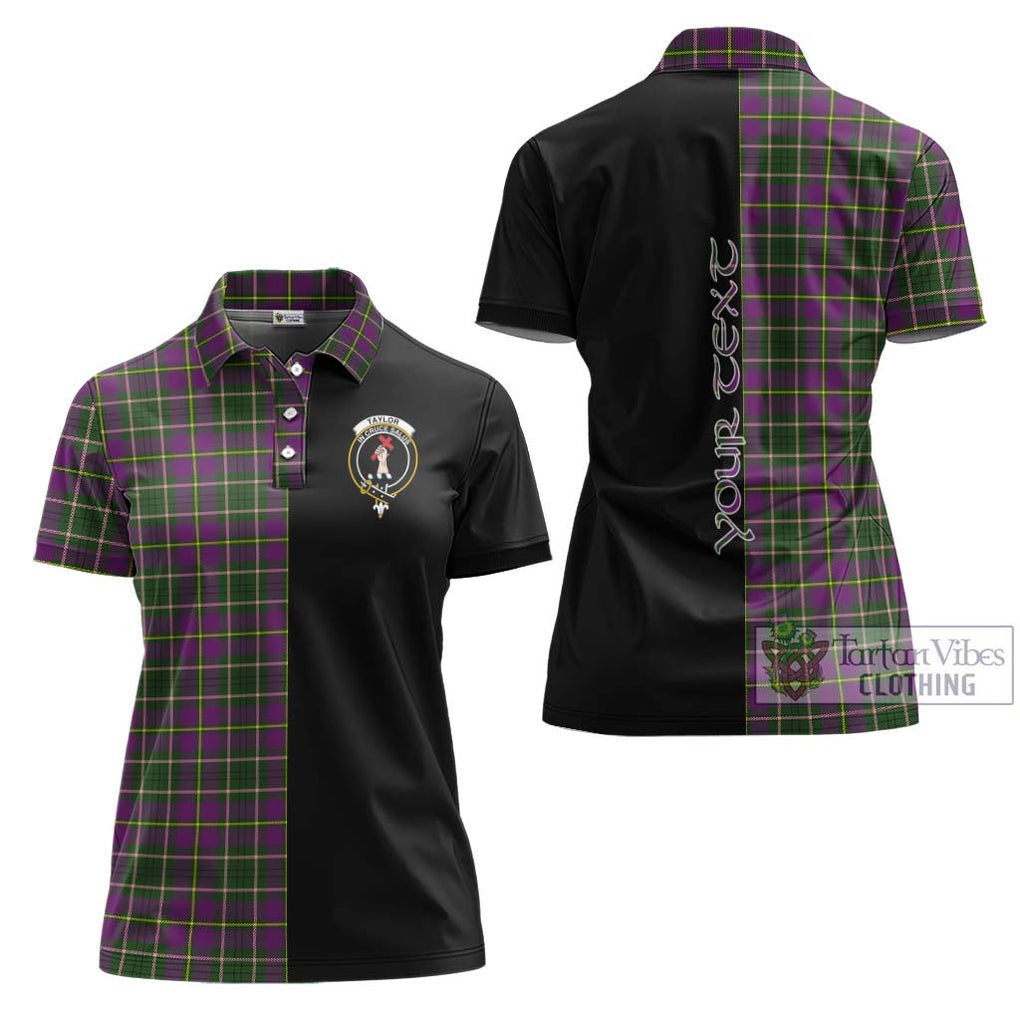 Taylor (Tailylour) Tartan Women's Polo Shirt with Family Crest and Half Of Me Style Women - Tartanvibesclothing Shop