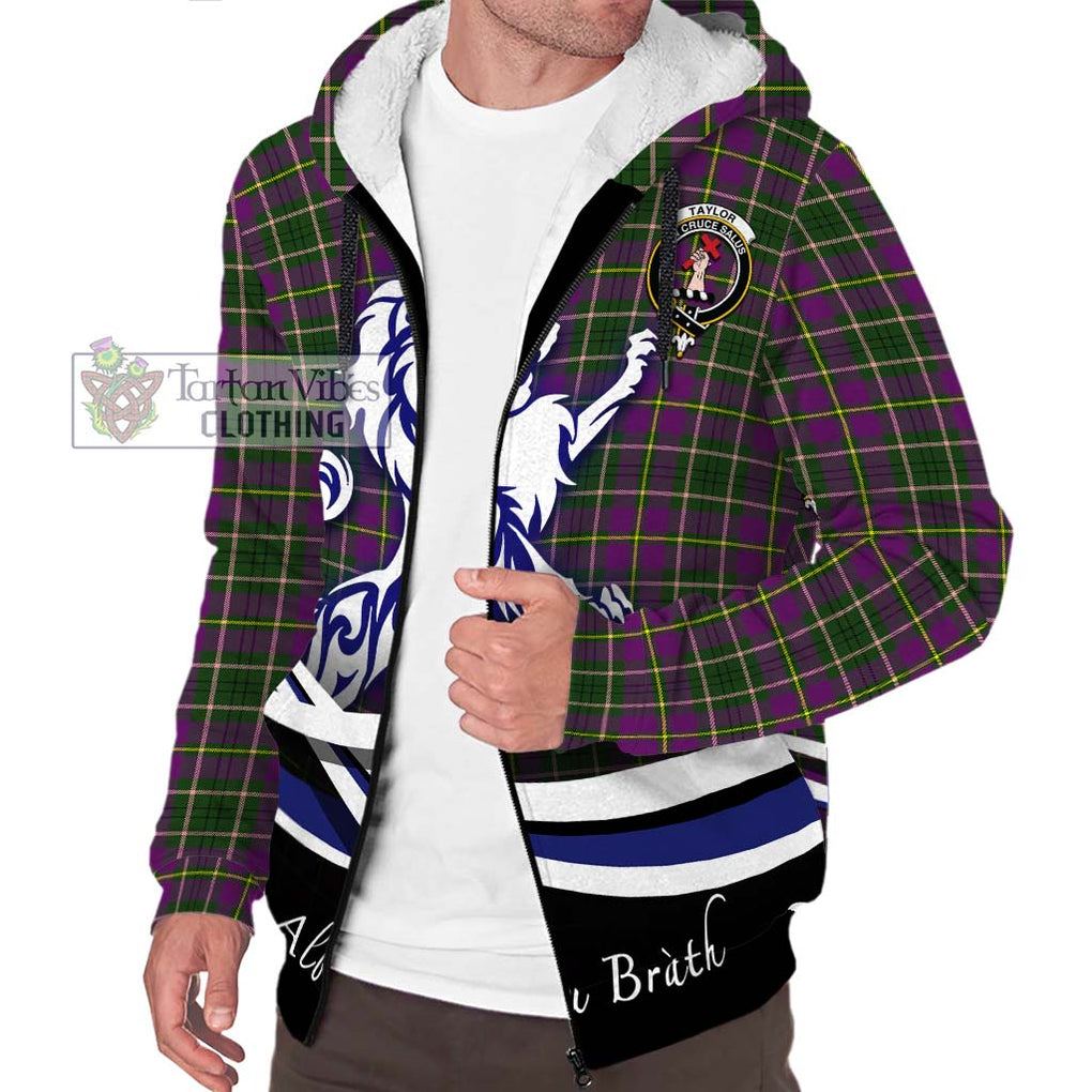 Taylor (Tailylour) Tartan Sherpa Hoodie with Alba Gu Brath Regal Lion Emblem Unisex S - Tartanvibesclothing Shop