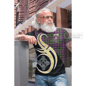 Taylor (Tailylour) Tartan Cotton T-shirt with Family Crest and Celtic Symbol Style