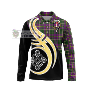 Taylor (Tailylour) Tartan Long Sleeve Polo Shirt with Family Crest and Celtic Symbol Style