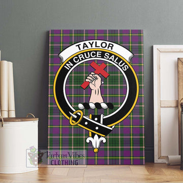 Taylor (Tailylour) Tartan Canvas Print Wall Art with Family Crest