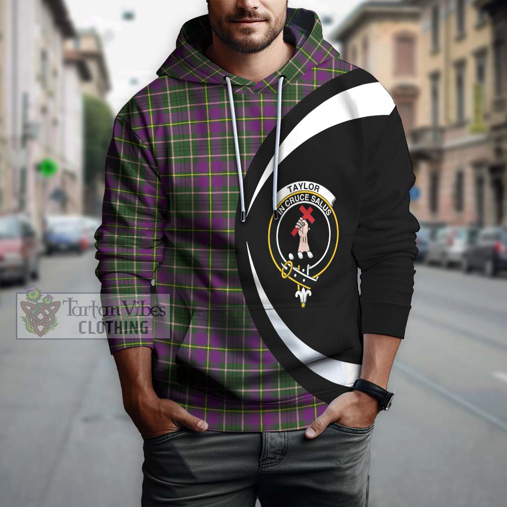 Taylor (Tailylour) Tartan Hoodie with Family Crest Circle Style Zip Hoodie - Tartan Vibes Clothing