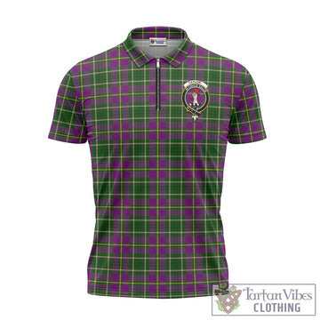 Taylor Tartan Zipper Polo Shirt with Family Crest