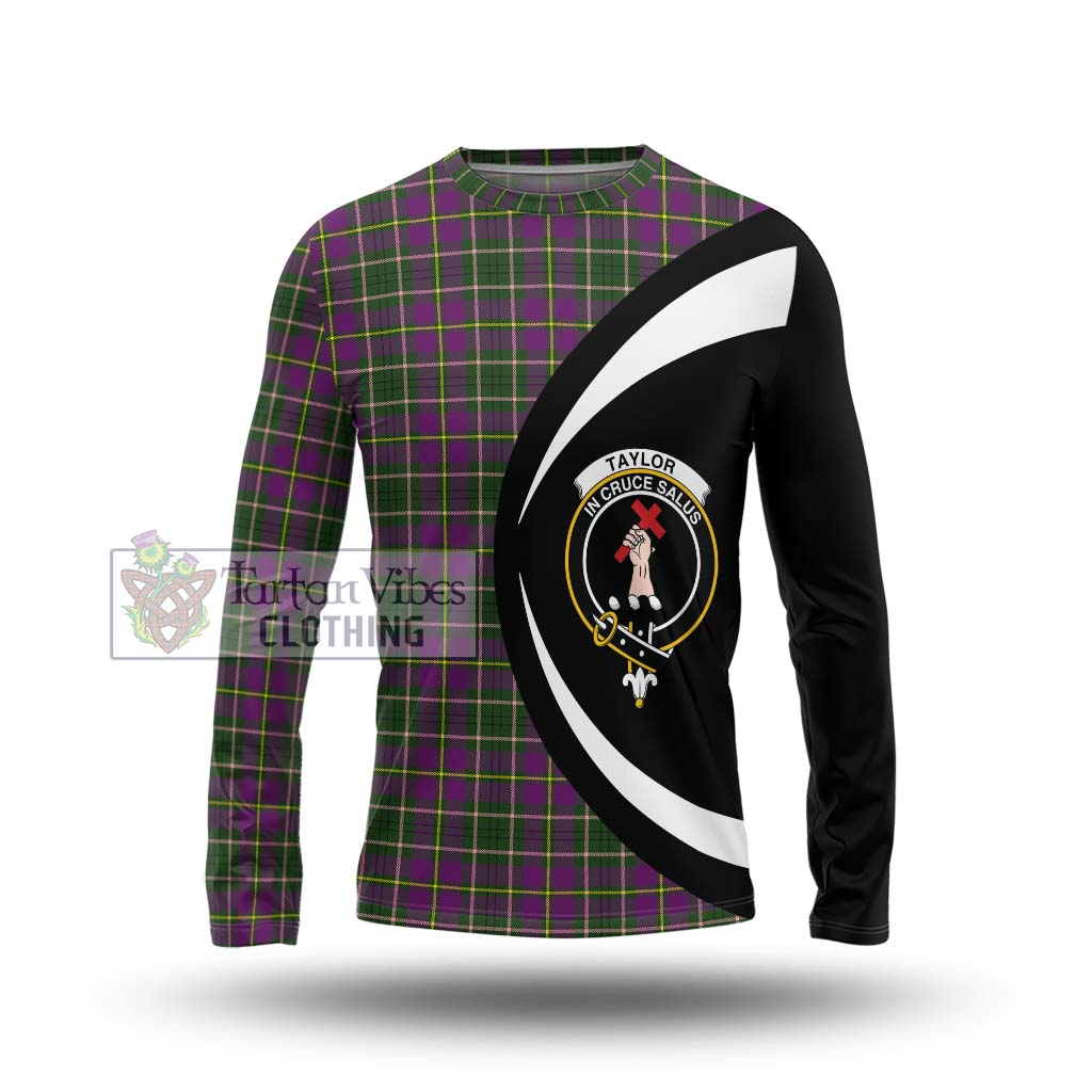 Taylor (Tailylour) Tartan Long Sleeve T-Shirt with Family Crest Circle Style Unisex - Tartan Vibes Clothing