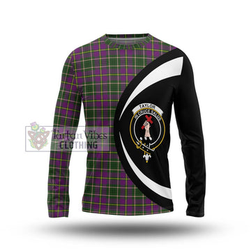 Taylor (Tailylour) Tartan Long Sleeve T-Shirt with Family Crest Circle Style