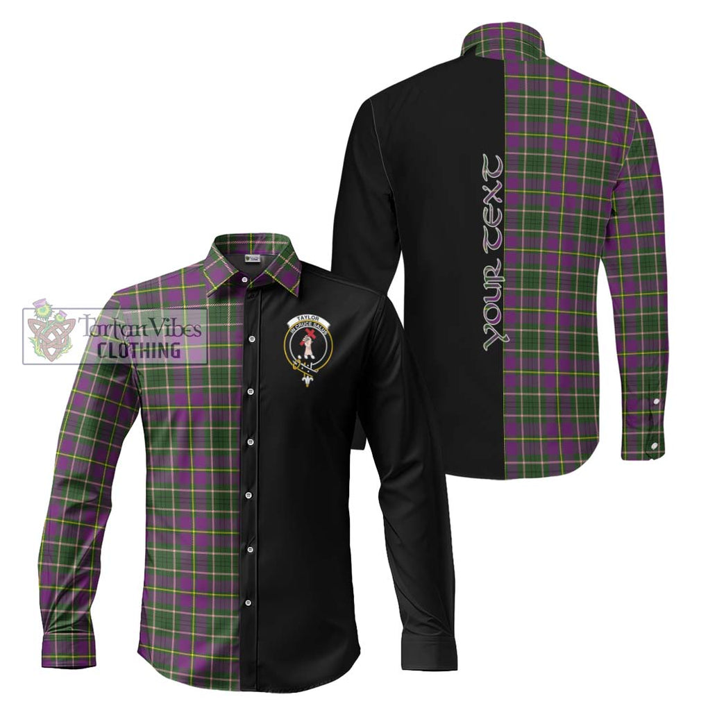 Taylor (Tailylour) Tartan Long Sleeve Button Shirt with Family Crest and Half Of Me Style Men's Shirt S - Tartanvibesclothing Shop