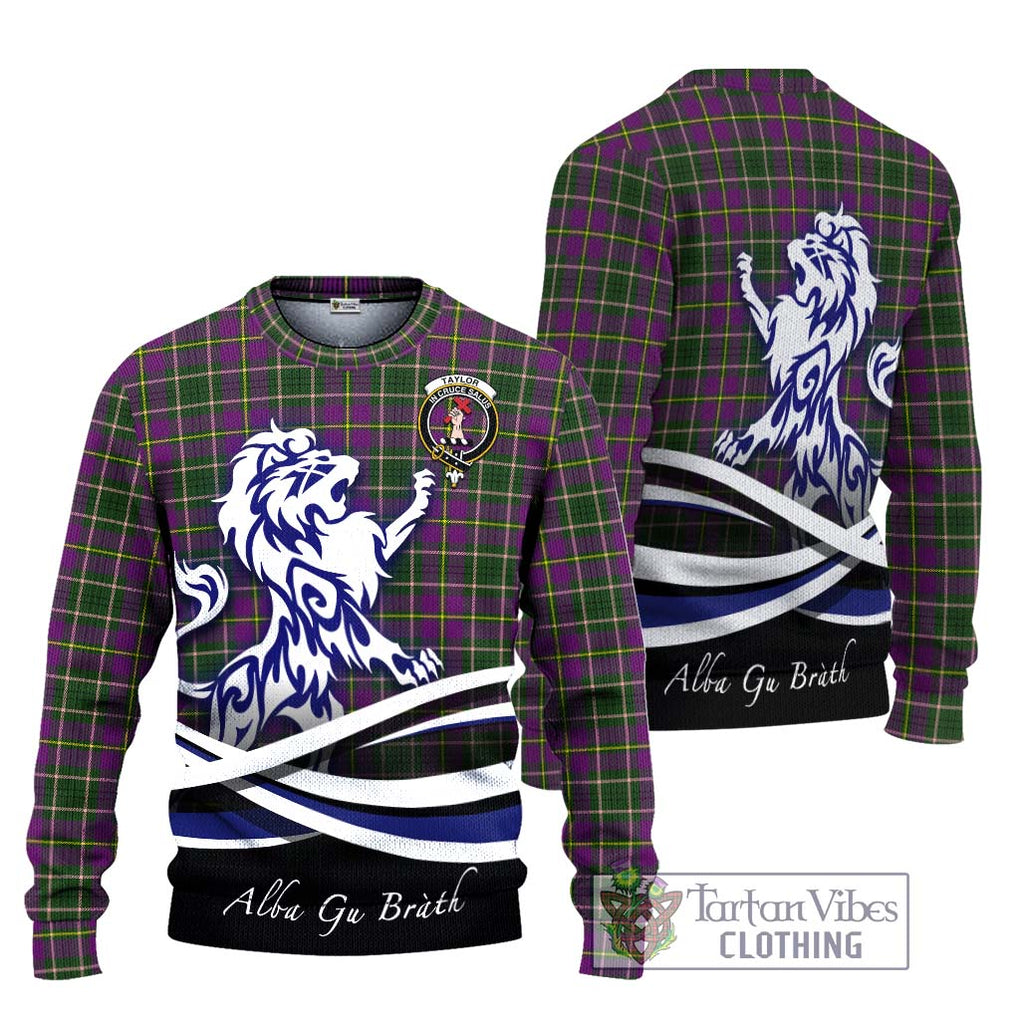 Taylor (Tailylour) Tartan Knitted Sweater with Alba Gu Brath Regal Lion Emblem Unisex - Tartanvibesclothing Shop