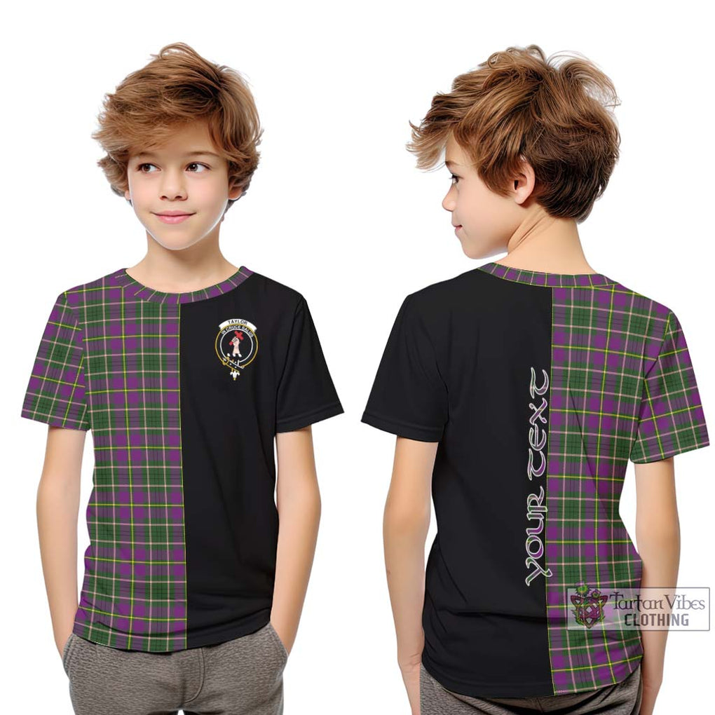 Taylor (Tailylour) Tartan Kid T-Shirt with Family Crest and Half Of Me Style Youth XL Size14 - Tartanvibesclothing Shop