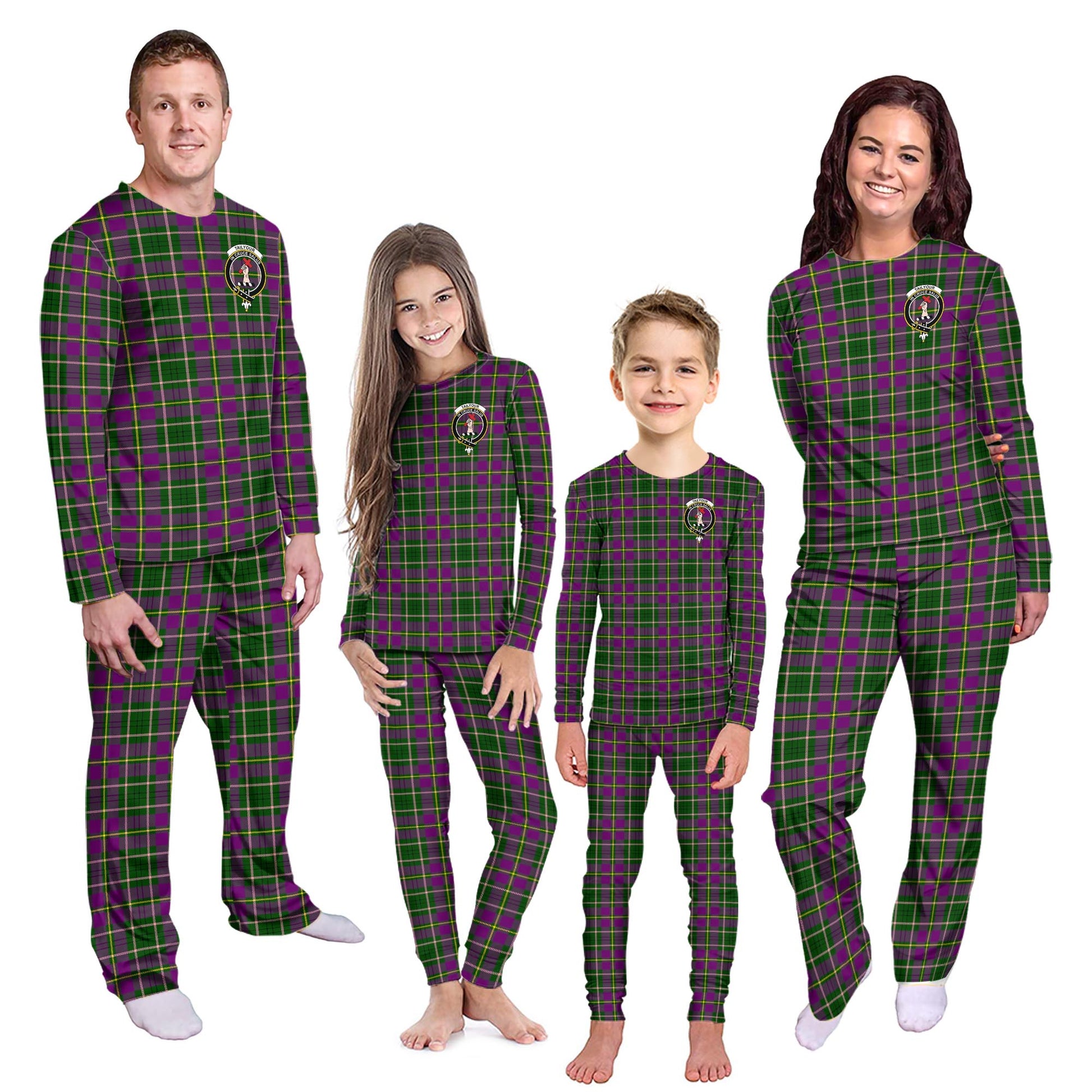 Taylor Tartan Pajamas Family Set with Family Crest - Tartanvibesclothing