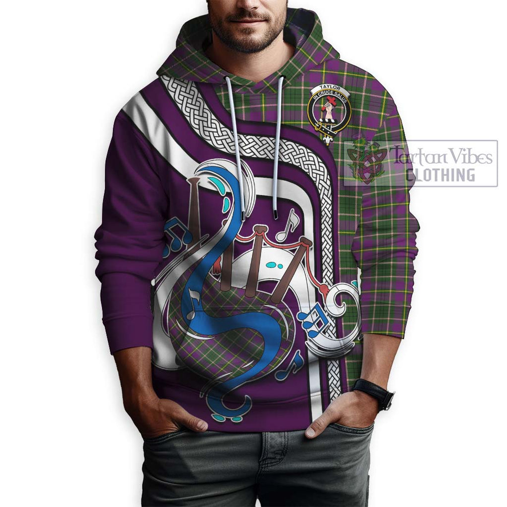 Taylor (Tailylour) Tartan Hoodie with Epic Bagpipe Style Zip Hoodie - Tartanvibesclothing Shop