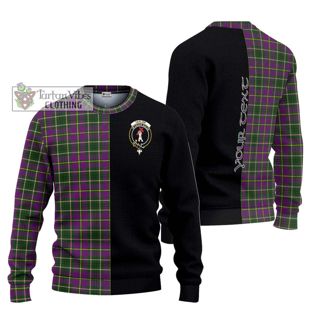 Taylor (Tailylour) Tartan Knitted Sweater with Family Crest and Half Of Me Style Unisex - Tartanvibesclothing Shop