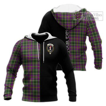 Taylor (Tailylour) Tartan Knitted Hoodie with Family Crest and Half Of Me Style