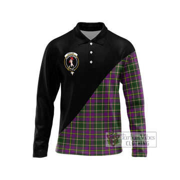 Taylor (Tailylour) Tartan Long Sleeve Polo Shirt with Family Crest and Military Logo Style