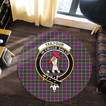 Taylor (Tailylour) Tartan Round Rug with Family Crest